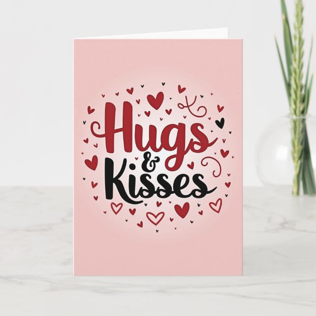 Hugs Kisses Lovely Art Card (Front)