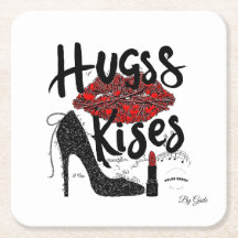 Hugs & Kisses Paper Coaster (6) By Gaile