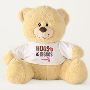 Hugs & Kisses   Personalized Custom Name Teddy Bear
