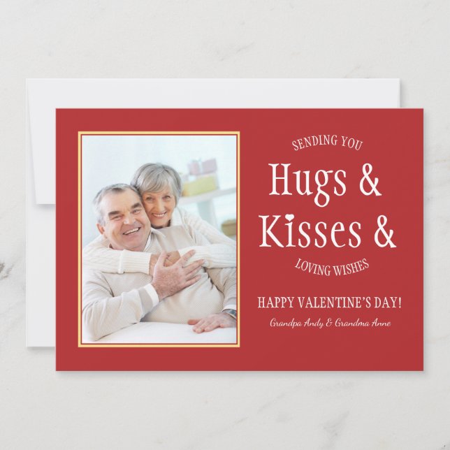 Hugs & Kisses Photo Card (Front)