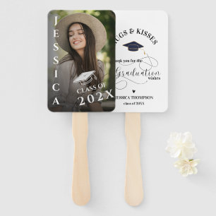 Hugs & Kisses Photo Class of 2026 Graduation Hand Fan