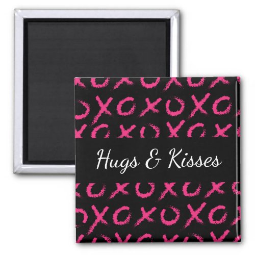 Hugs  Kisses pink Magnet