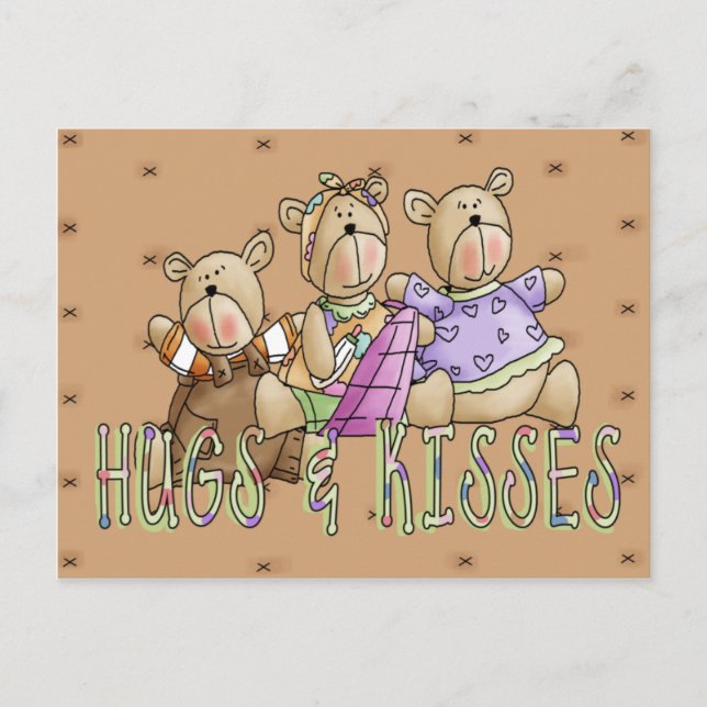 Hugs & Kisses Postcard (Front)