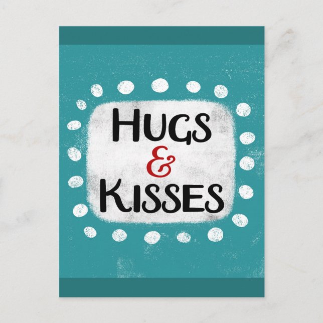 Hugs & Kisses Postcard (Front)