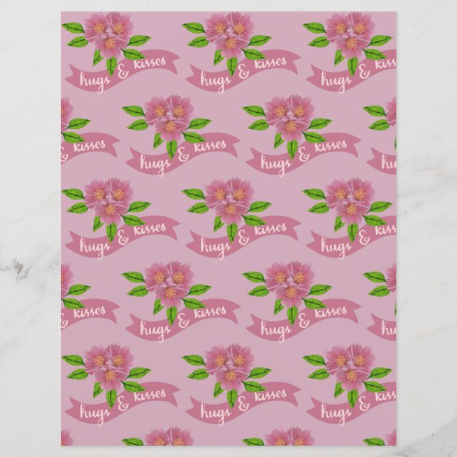Hugs & Kisses Scrapbook Paper  (Front)
