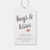 Hugs & Kisses thank you Baby Shower Gift Tags