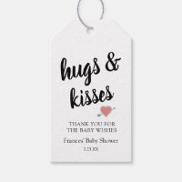 Hugs & Kisses thank you Baby Shower Gift Tags