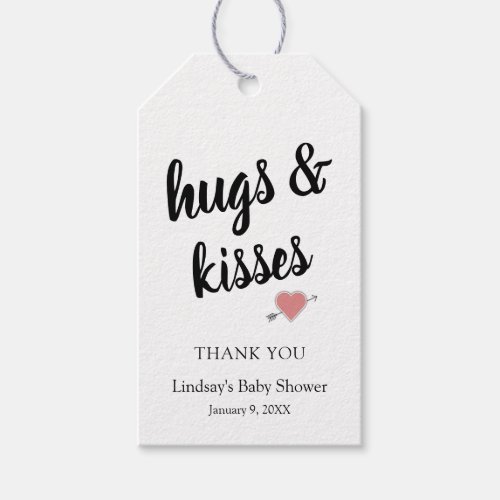 Hugs  Kisses thank you Baby Shower Gift Tags