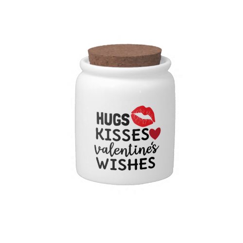 hugs kisses Valentine wishes word art Candy Jar