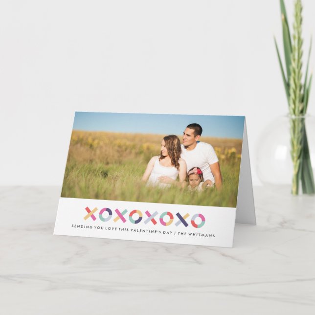 Hugs + Kisses Valentine's Day Card - Powder (Front)