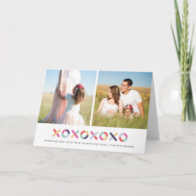 Hugs + Kisses Valentine's Day Card - Powder (Front)