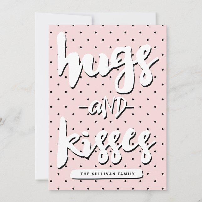 Hugs & Kisses | Valentine's Day Photo Card (Front)