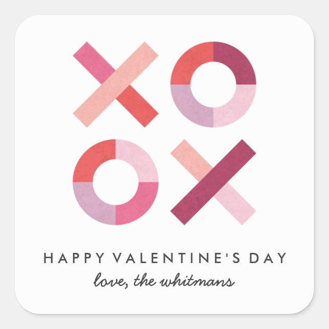 Hugs + Kisses Valentine's Day Sticker - Blush (Front)
