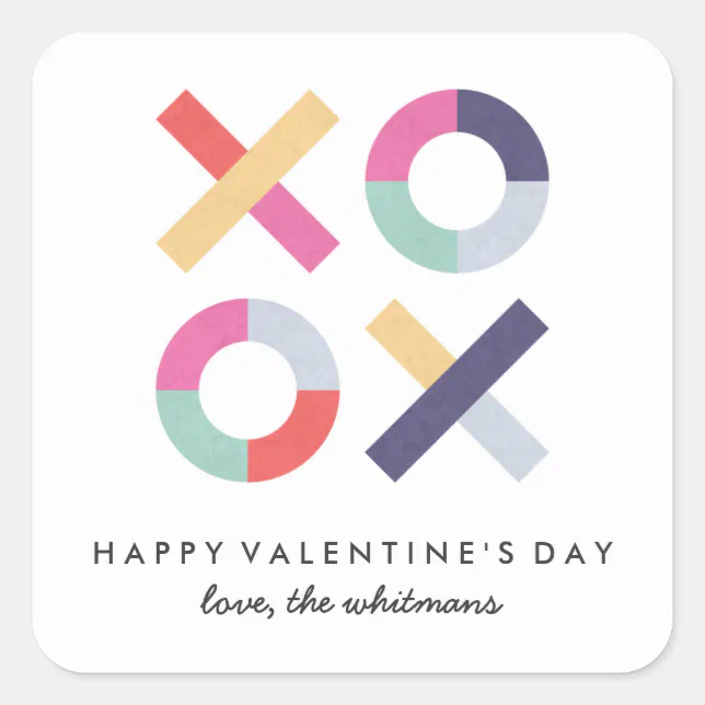 Hugs + Kisses Valentine's Day Sticker - Powder | Zazzle