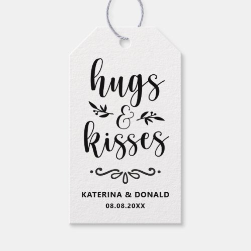 Hugs  Kisses Wedding  Bridal Shower Favor Gift Tags