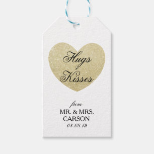 Hugs & Kisses Wedding Favor Gift Tags
