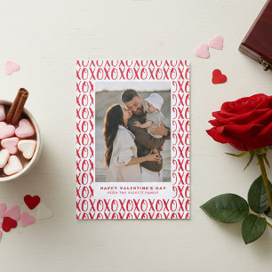 Hugs & Kisses (XOXO) Modern Valentine's Day Letterpress Photo Cards