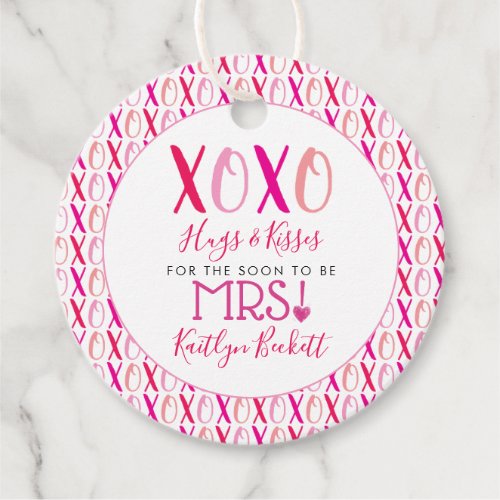 Hugs  Kisses XOXO Valentines Day Bridal Shower Favor Tags