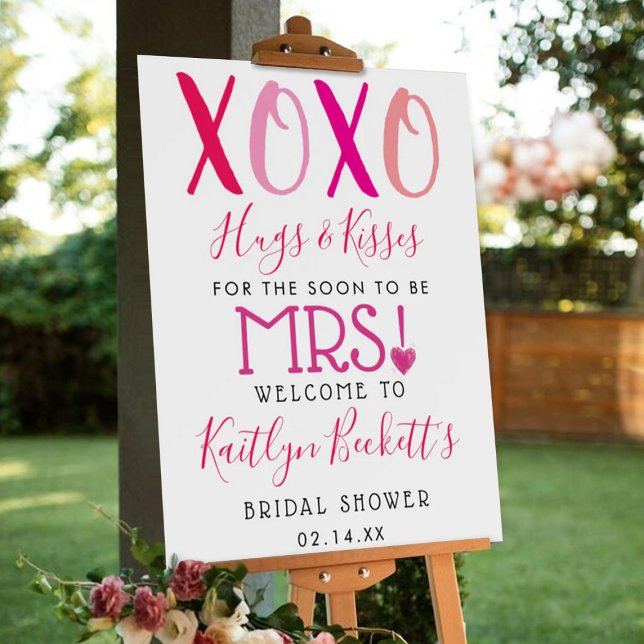 Hugs & Kisses (XOXO) Valentine's Day Bridal Shower Foam Board (Creator Uploaded)