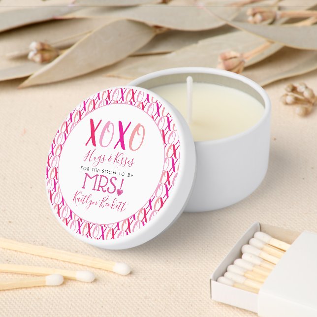 Hugs & Kisses (XOXO) Valentine's Day Bridal Shower Mini Candle Favors (Insitu)
