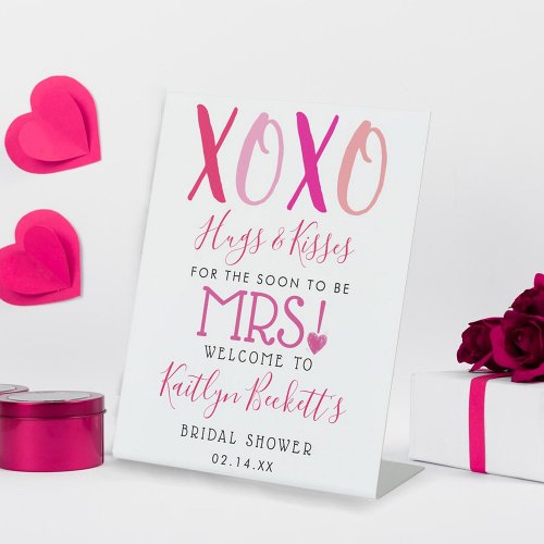Hugs  Kisses XOXO Valentines Day Bridal Shower Pedestal Sign