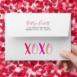 Hugs & Kisses (XOXO) Valentine's Day Envelope<br><div class="desc">These elegant envelopes are perfect for adding a touch of glam to your mail. The design features pink XOXO's with easy to personalize template return name and address wording. This design matches the "Hugs & Kisses (XOXO)" Valentine's Day, bridal shower & 1st birthday collections but you can use these envelopes...</div>