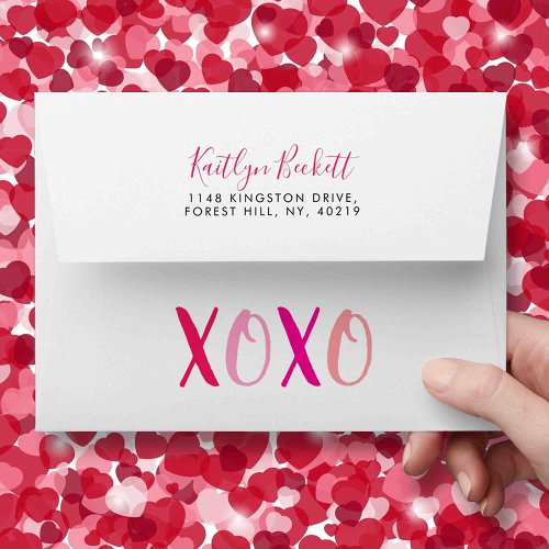 Hugs  Kisses XOXO Valentines Day Envelope