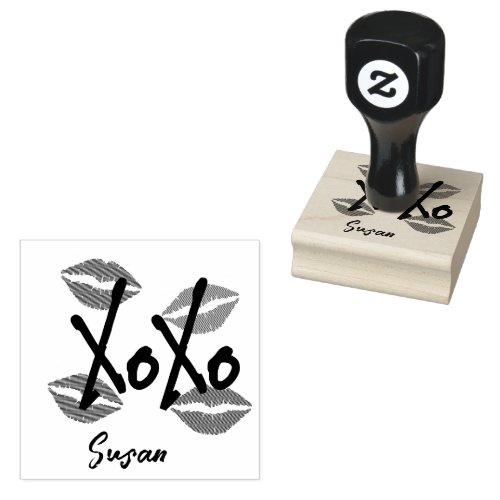 Hugs Kissess XOXO Rubber Stamp