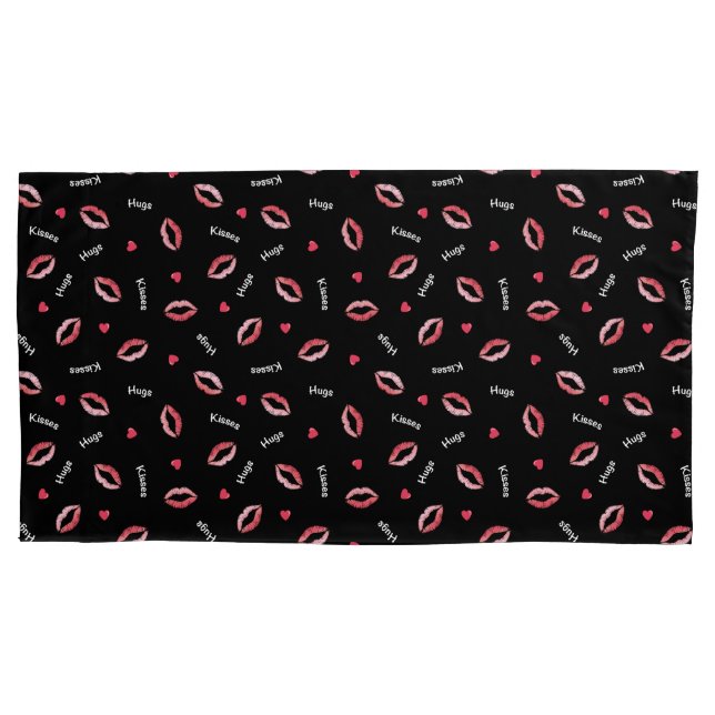 Hugs & Lip Kisses of Love Pillow Case (Front-Left)