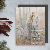 Hugs Love and Joy | Stylish Trendy Christmas Photo Holiday Card