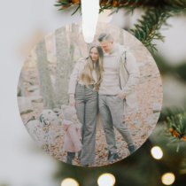 Hugs Love and Joy | Stylish Trendy Christmas Photo Ornament