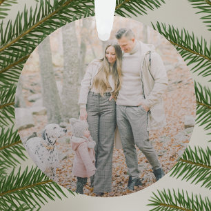 Hugs Love and Joy   Stylish Trendy Christmas Photo Ornament