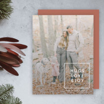 Hugs Love and Joy | Terracotta Burnt Orange Modern Holiday Card