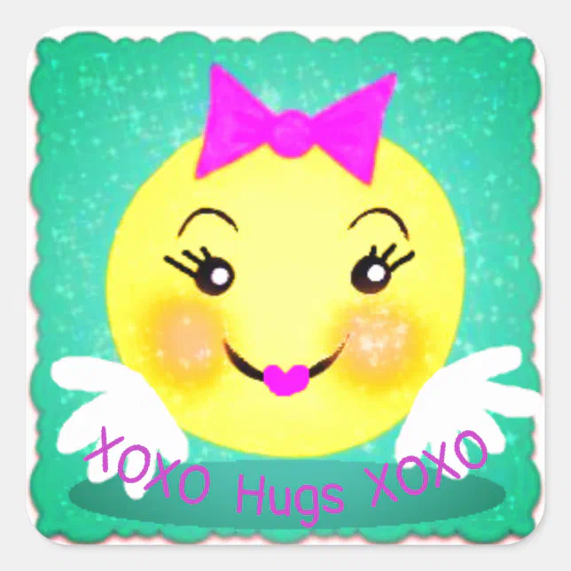 Hugs Square Sticker | Zazzle