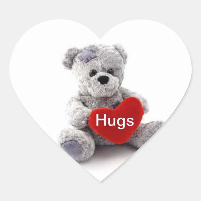 Hugs Teddy Bear Sticker (Front)