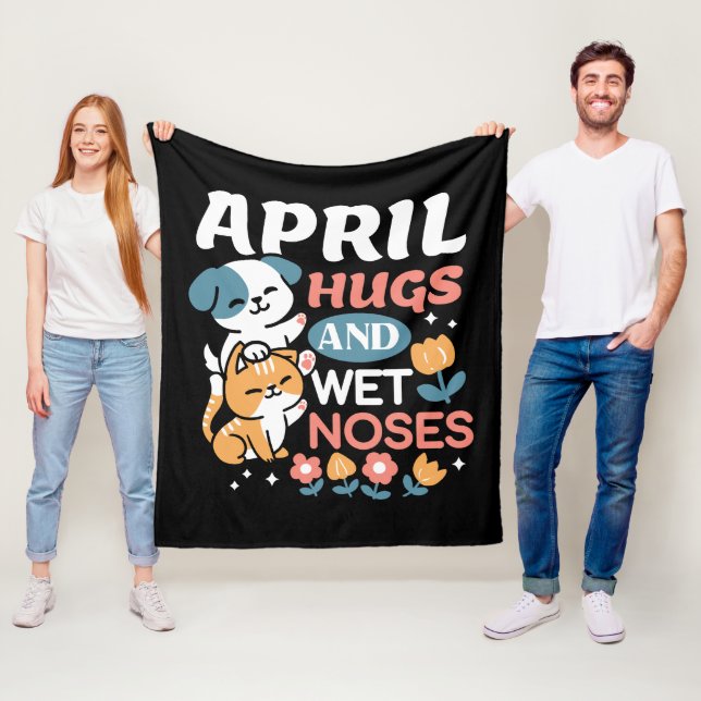 Hugs, Wet Noses, and Spring Vibes – Playful Pet Fleece Blanket (In Situ)