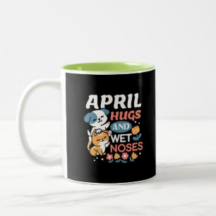 Hugs, Wet Noses, and Spring Vibes – Playful Pet Two-Tone Coffee Mug