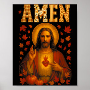 Hugvyn Amen Fall Jesus Christian Bible Verses Than Poster