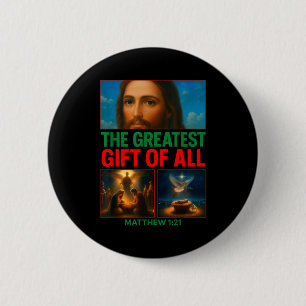 Hugvyn Christmas Baby Jesus Nativity Scene Christi Button