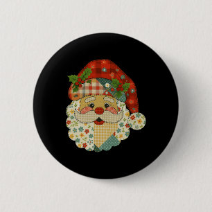 Hugvyn Christmas Santa Claus Patchwork Matching Fa Button