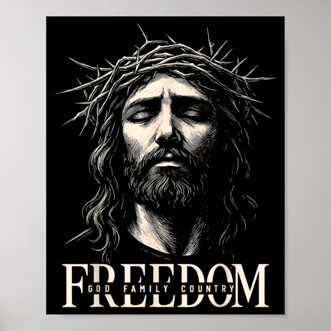 Hugvyn Dom Jesus Christian Face Crown God Family C Poster (Front)