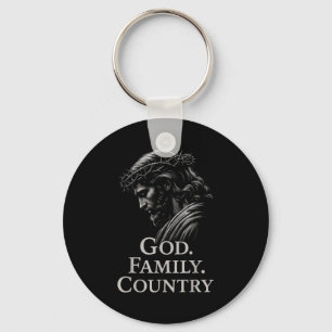 Hugvyn God Family Country Jesus Christian Faith Mi Keychain