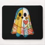 Hugvyn Halloween Patchwork Ghost Spooky Quilt Ghos Mouse Pad