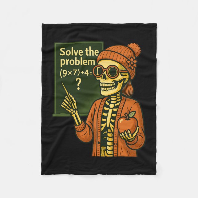 Hugvyn Halloween Skeleton Six Seven 67 Meme Pemdas Fleece Blanket (Front)
