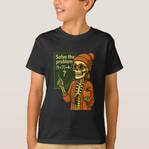 Hugvyn Halloween Skeleton Six Seven 67 Meme Pemdas T-Shirt
