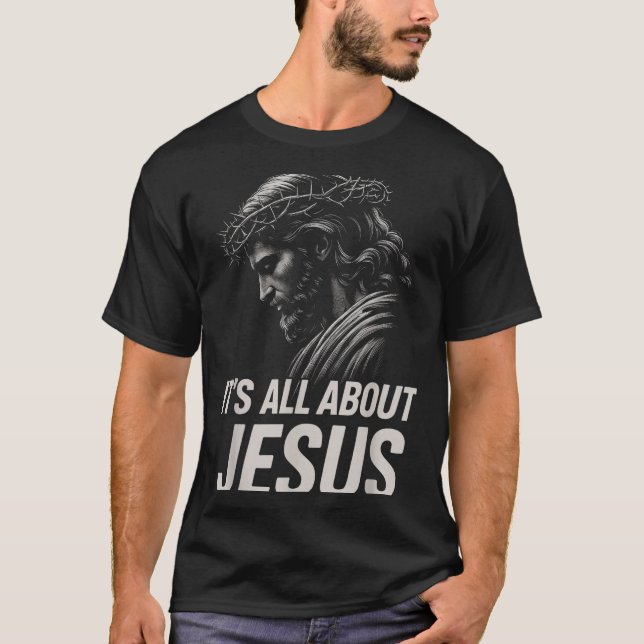Hugvyn Its All About Jesus Christian Faith Patriot T-Shirt (Front)
