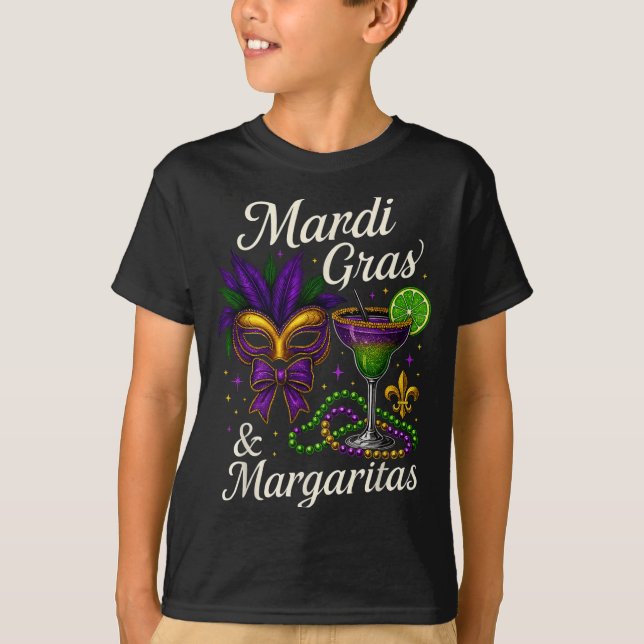 Hugvyn Mardi Gras And Margaritas Louisiana New Orl T-Shirt (Front)