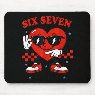 Hugvyn Six Seven Heart 6 7 Meme Boy Girl Funny Val Mouse Pad