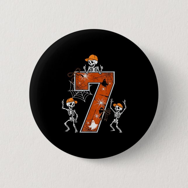 Hugvyn Six Seven Meme 6 7 Halloween Costume Dancin Button (Front)