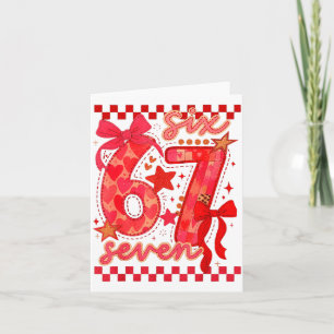 Hugvyn Six Seven Valentine 6 7 Meme Checkered Coqu Card